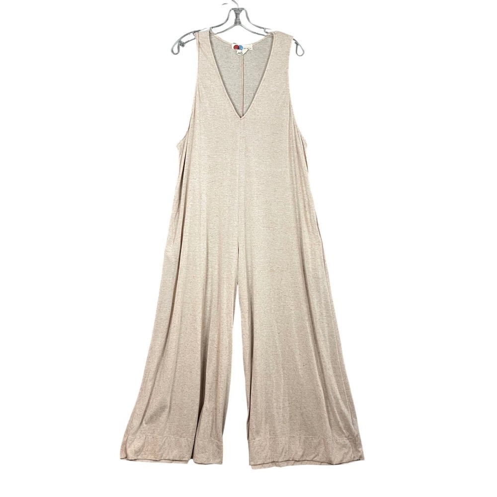 Free People Beach Jumper Womens SP Beige Wide Leg Boho Hippie Vacation Linen